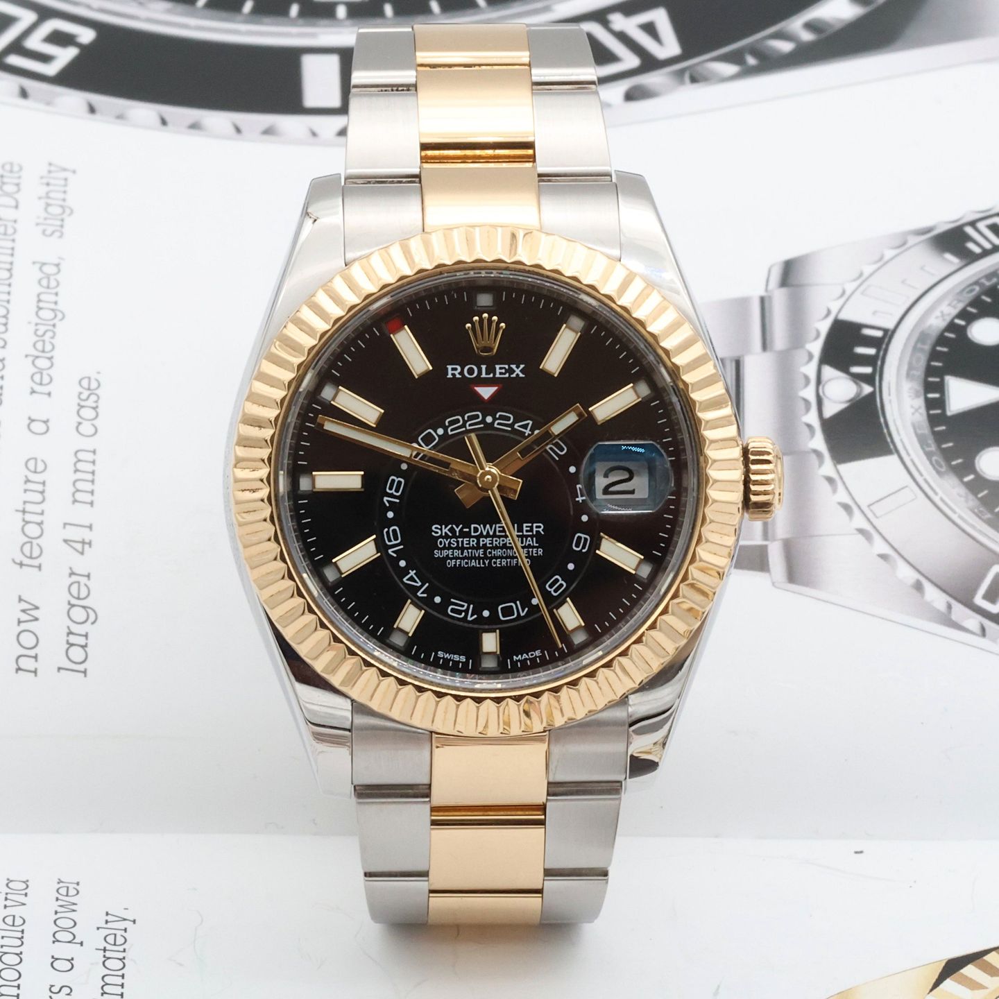 Rolex Sky-Dweller 326933 (Onbekend (willekeurig serienummer)) - 42mm Goud/Staal (7/8)