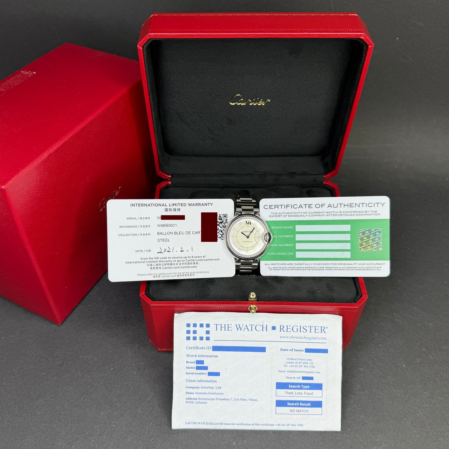 Cartier Ballon Bleu 33mm W4BB0021 - (3/8)