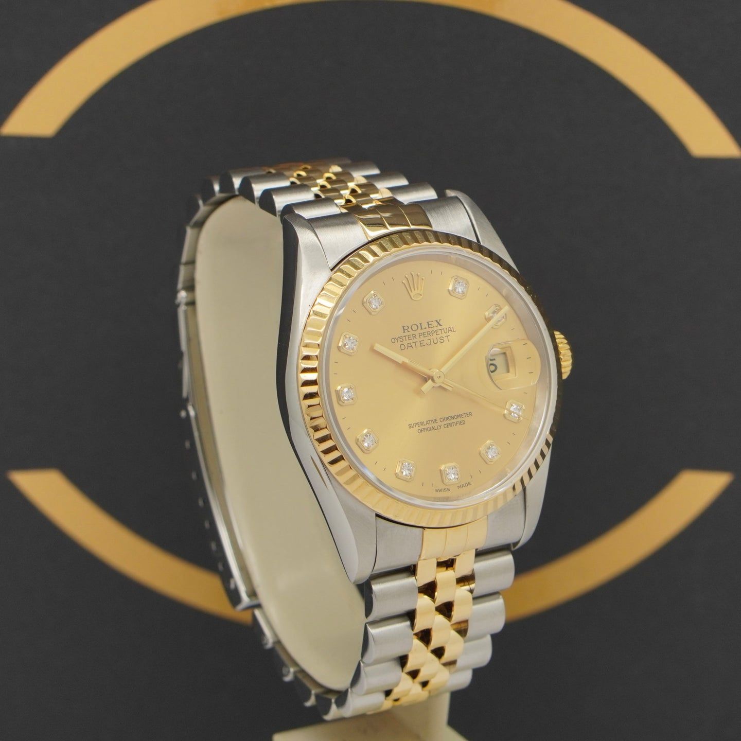 Rolex Datejust 36 16233 (1995) - Gold dial 36 mm Gold/Steel case (2/7)