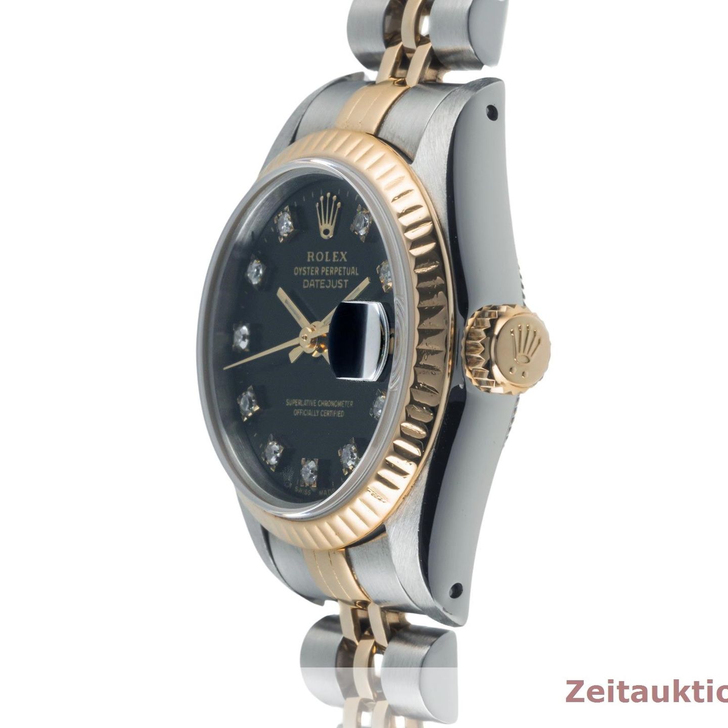 Rolex Lady-Datejust 69173 (Unknown (random serial)) - Black dial 26 mm Gold/Steel case (6/8)