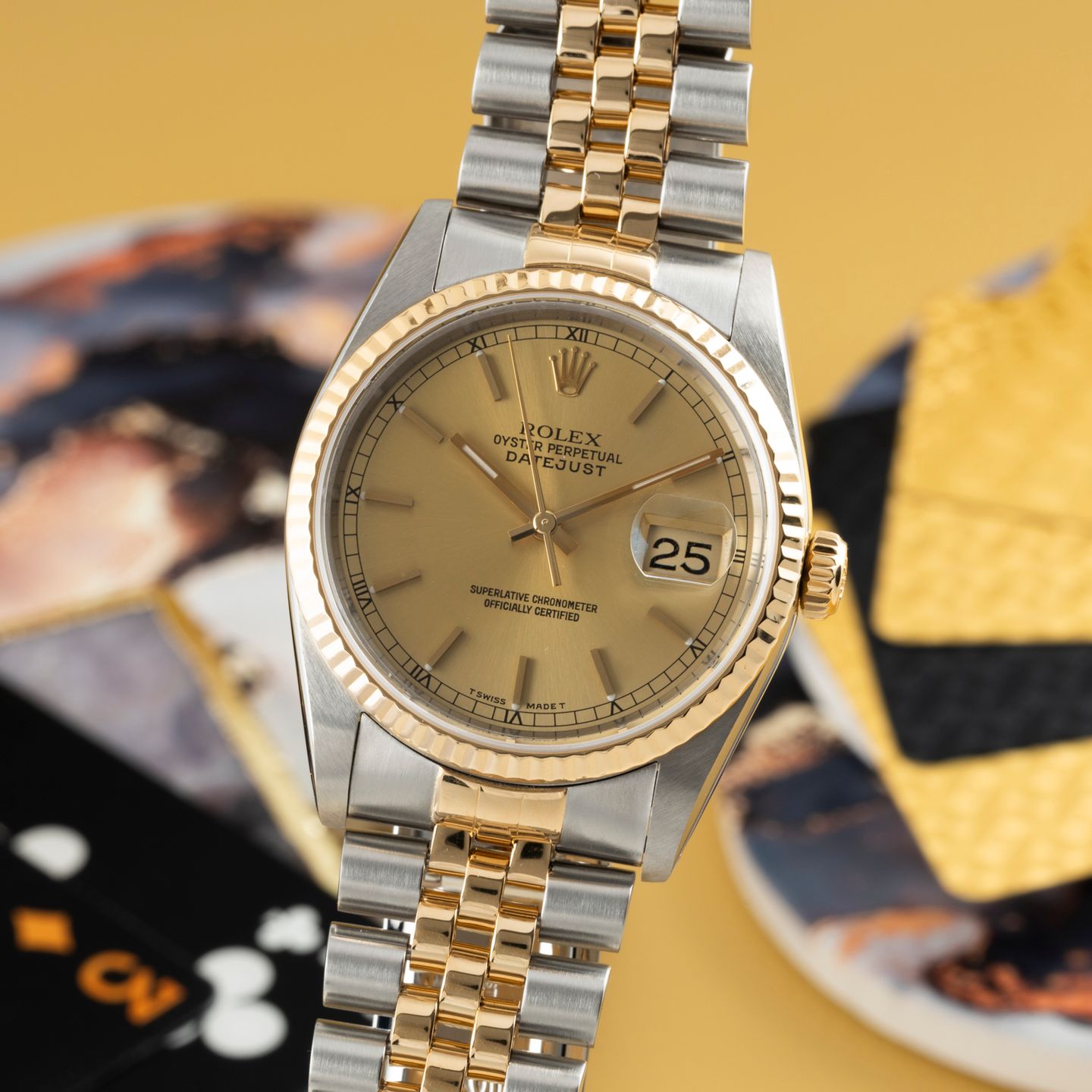 Rolex Datejust 36 16233 (1990) - 36mm Goud/Staal (3/8)