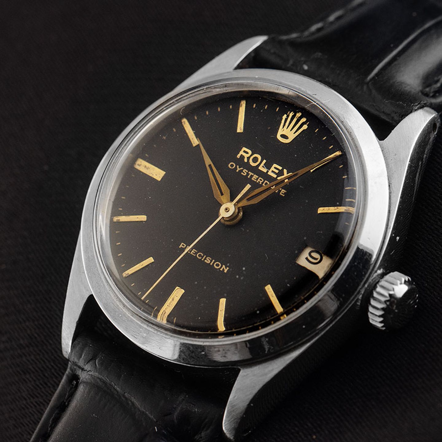 Rolex Oyster Precision 6466 (1942) - Black dial 36 mm Steel case (3/8)