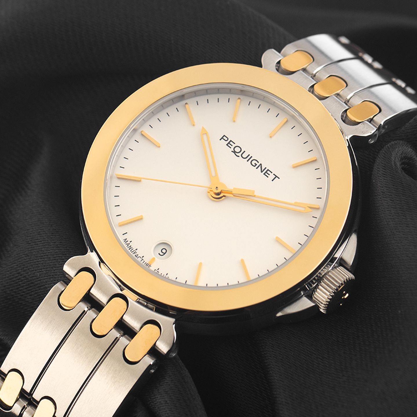 Pequignet Moorea 4241318  (Unknown (random serial)) - White dial Unknown Gold/Steel case (3/7)