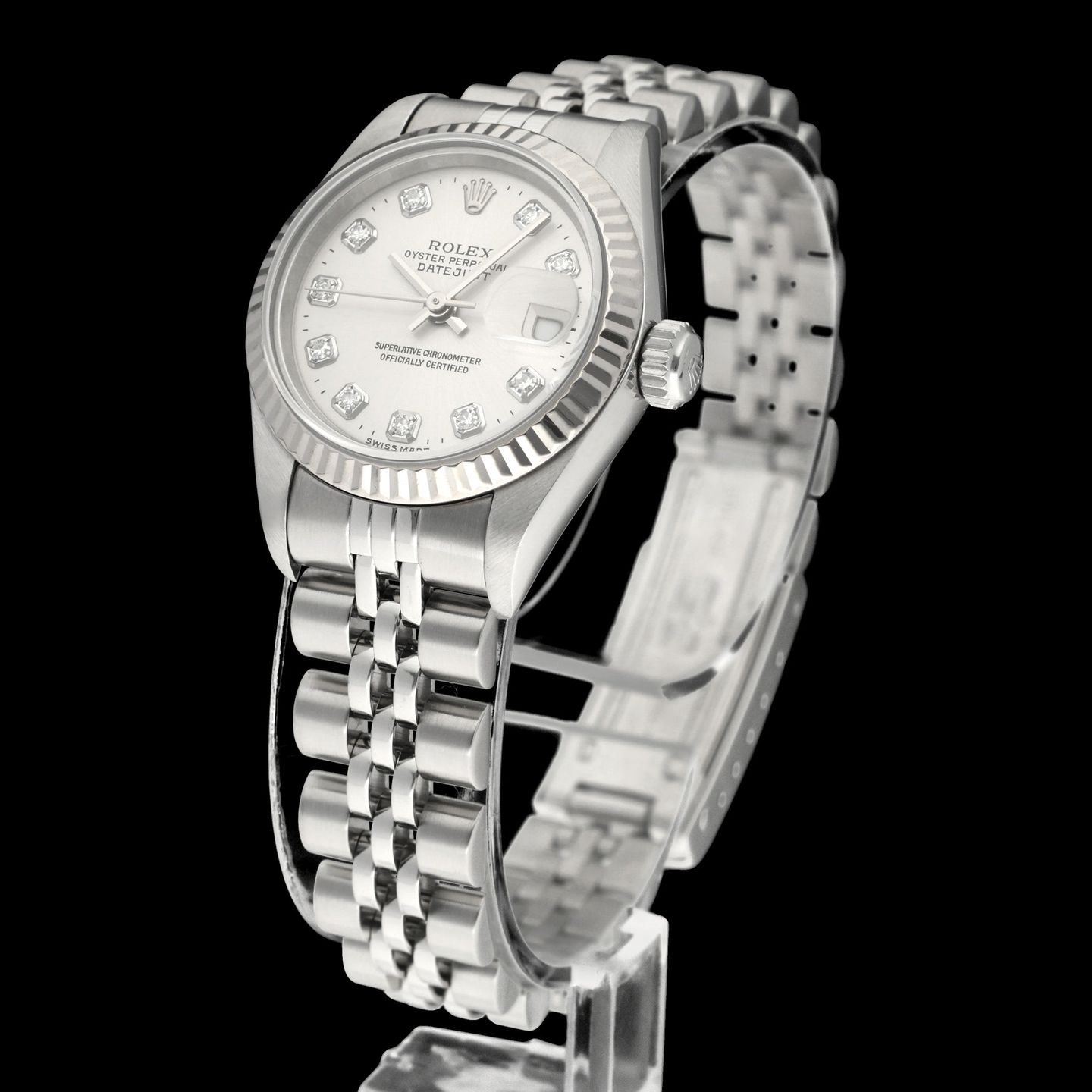 Rolex Lady-Datejust 69174 (1997) - Zilver wijzerplaat 26mm Staal (2/8)