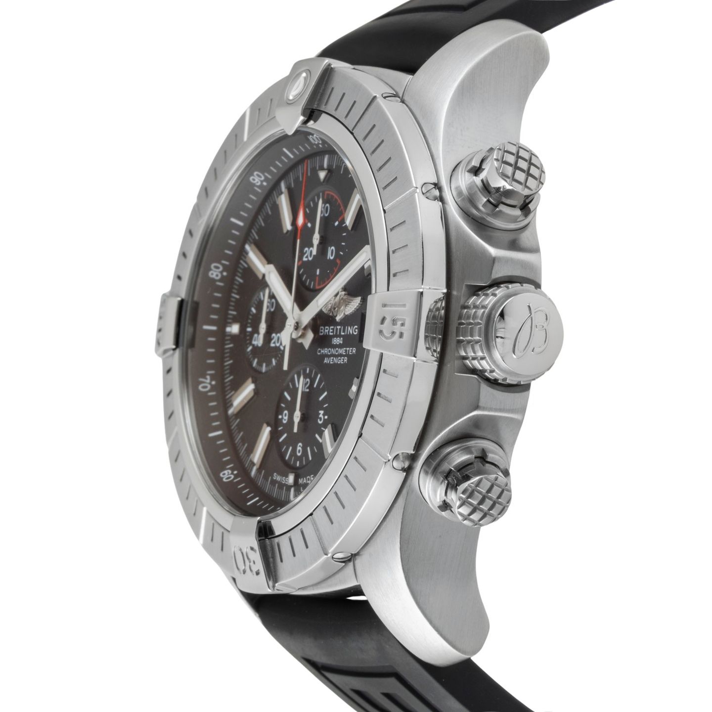 Breitling Super Avenger A13375 (Onbekend (willekeurig serienummer)) - Zwart wijzerplaat 48mm Staal (6/8)