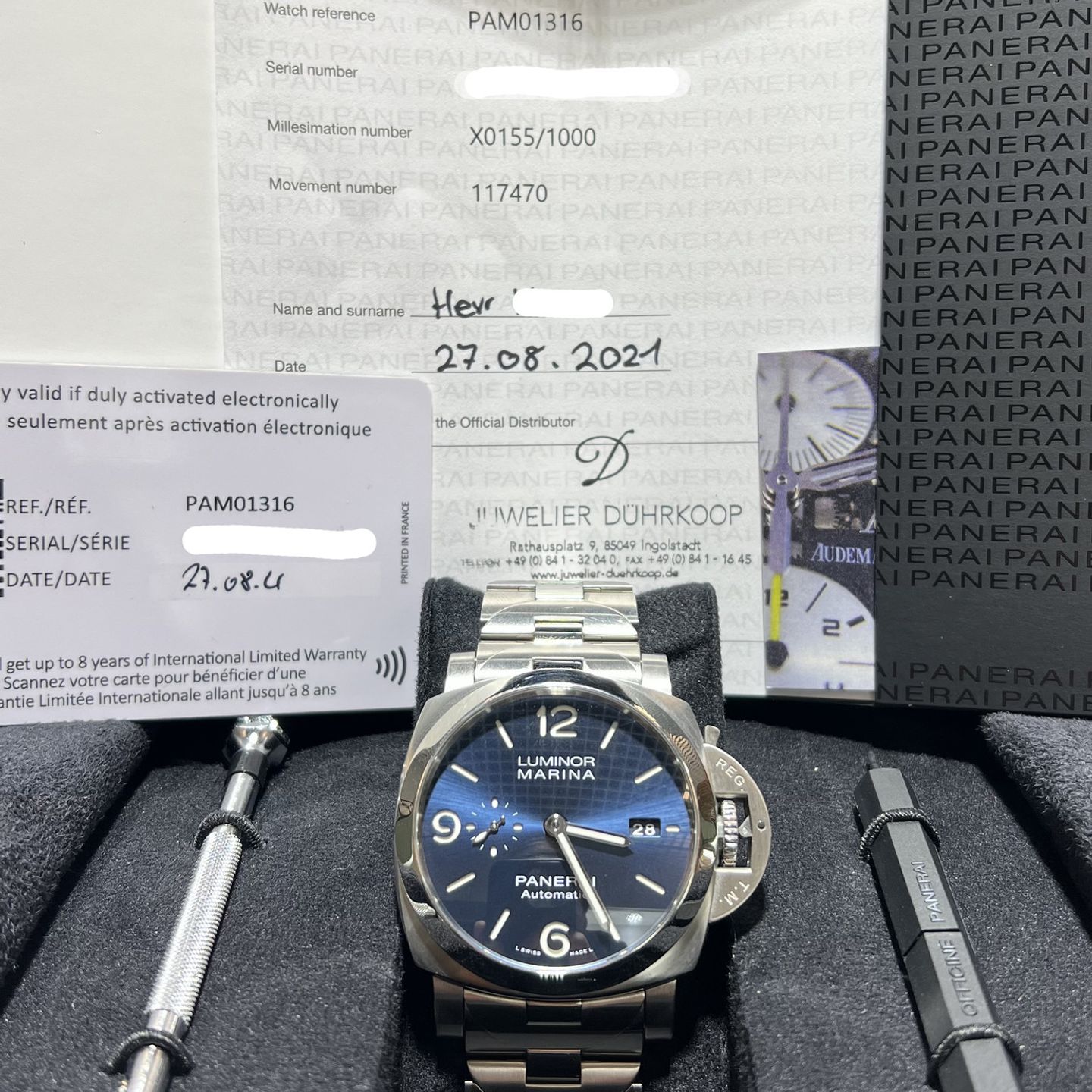 Panerai Luminor Marina PAM01316 (2021) - Blauw wijzerplaat 44mm Keramiek (2/5)