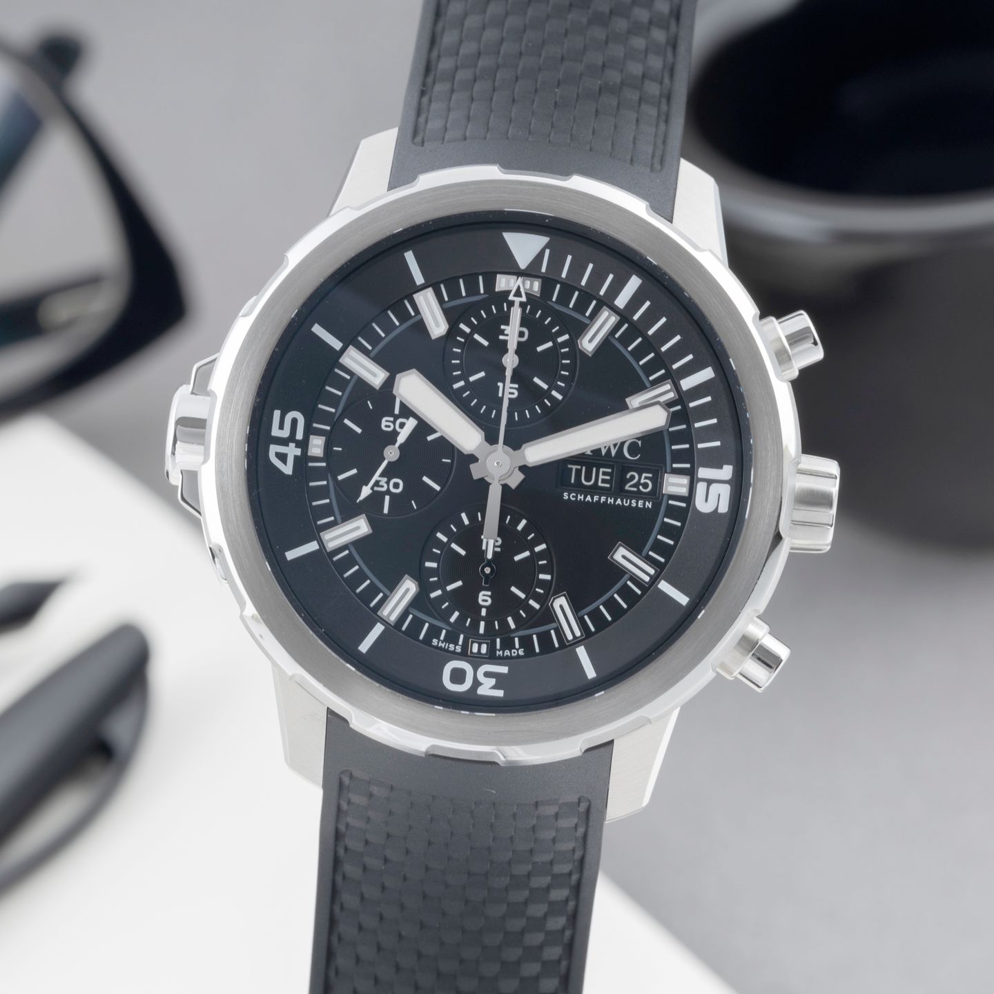 IWC Aquatimer Chronograph IW376803 (Onbekend (willekeurig serienummer)) - Zwart wijzerplaat 44mm Staal (3/8)