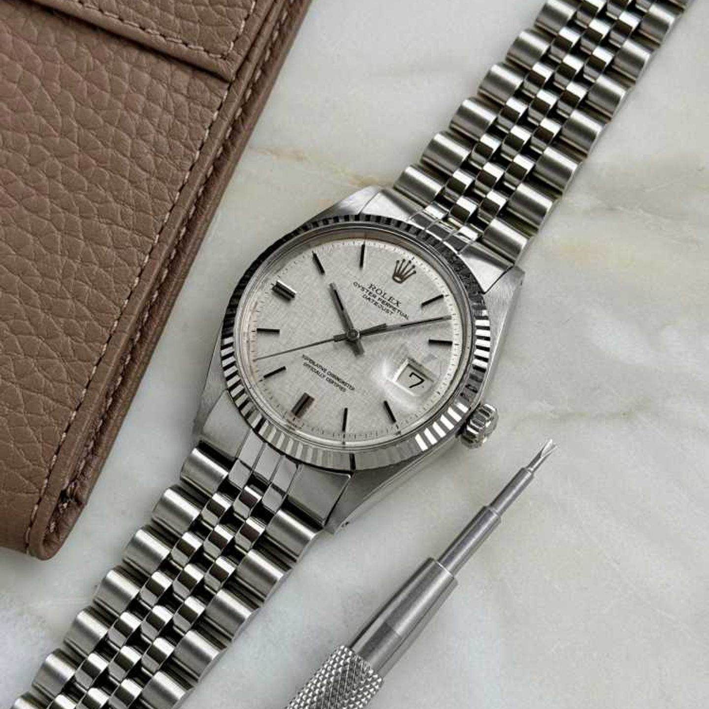 Rolex Datejust 1601 (1970) - Zilver wijzerplaat 36mm Staal (4/8)