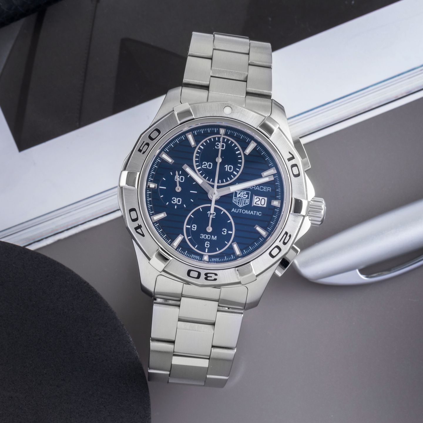 TAG Heuer Aquaracer 300M CAP2112.BA0833 (Unknown (random serial)) - Blue dial 42 mm Steel case (1/8)