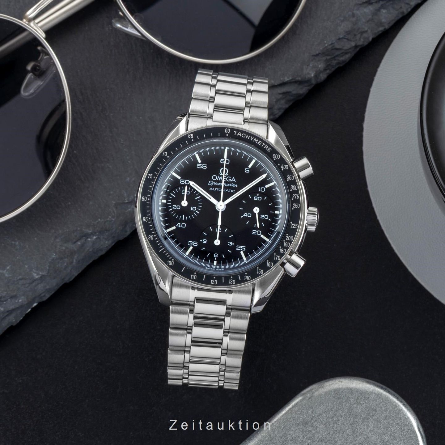 Omega Speedmaster Reduced 3510.50.00 (1999) - Zwart wijzerplaat 39mm Staal (3/8)