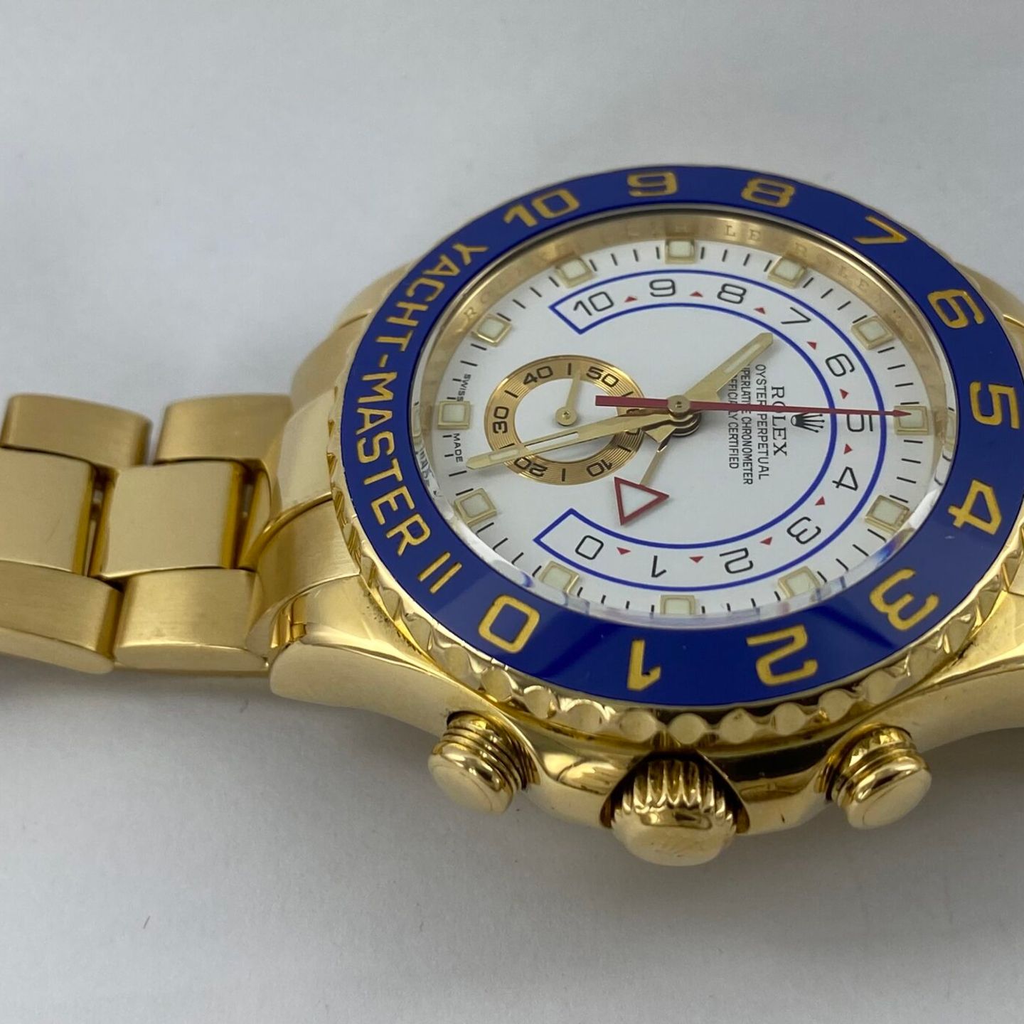 Rolex Yacht-Master II - (Unknown (random serial)) - White dial 44 mm Yellow Gold case (6/8)