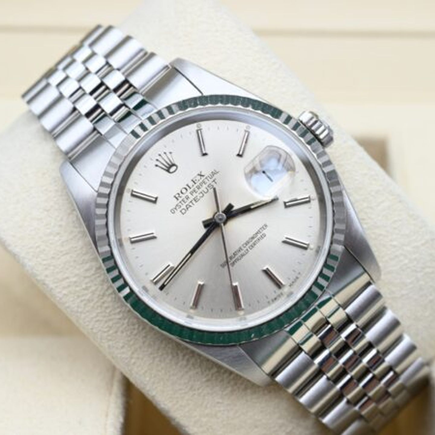 Rolex Datejust 36 16234 (1992) - Zilver wijzerplaat 36mm Staal (1/6)