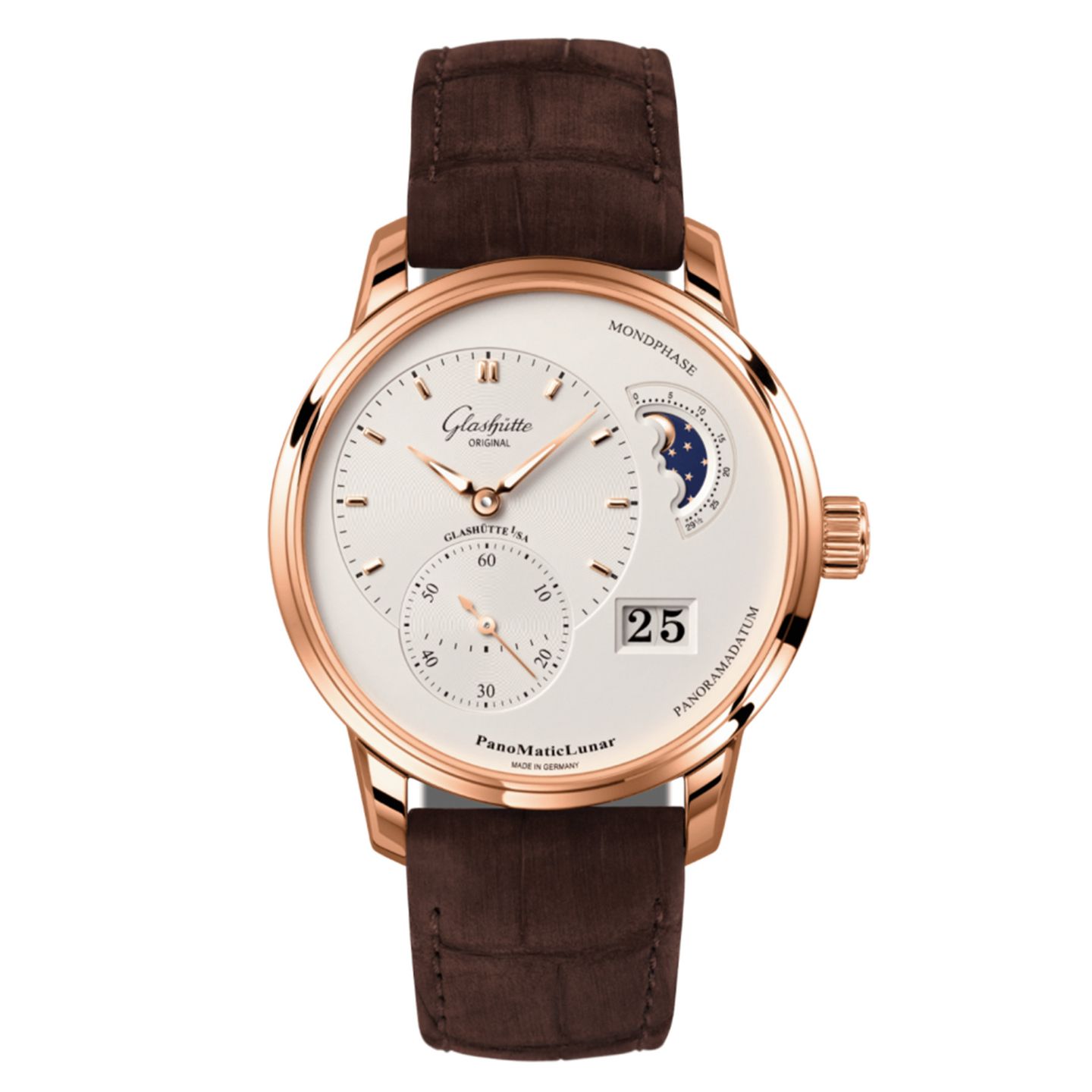 Glashütte Original PanoMaticLunar 1-90-02-45-35-62 (2024) - Silver dial 40 mm Rose Gold case (1/2)