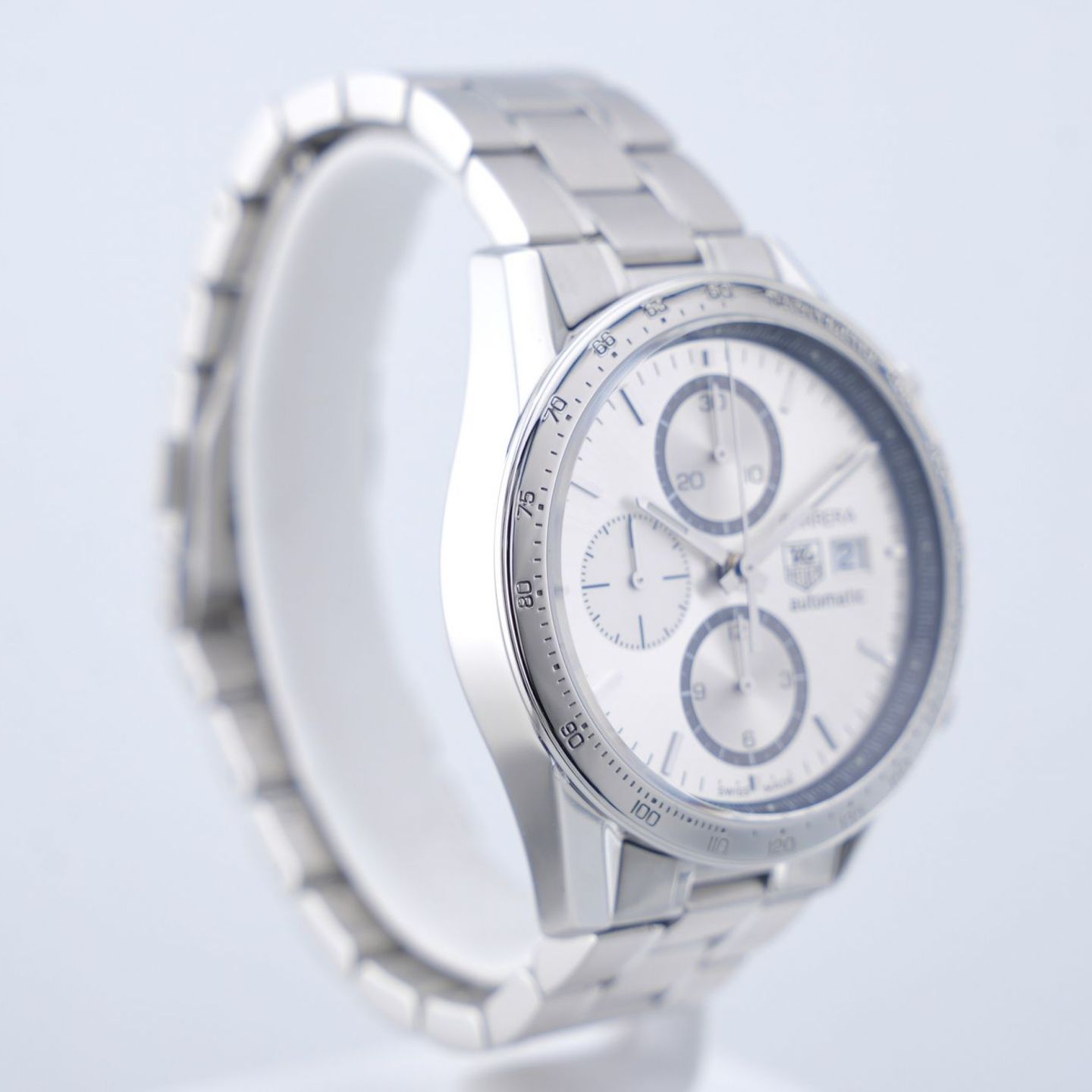 TAG Heuer Carrera Calibre 16 CV2017-2 (Unknown (random serial)) - Silver dial 41 mm Steel case (8/8)
