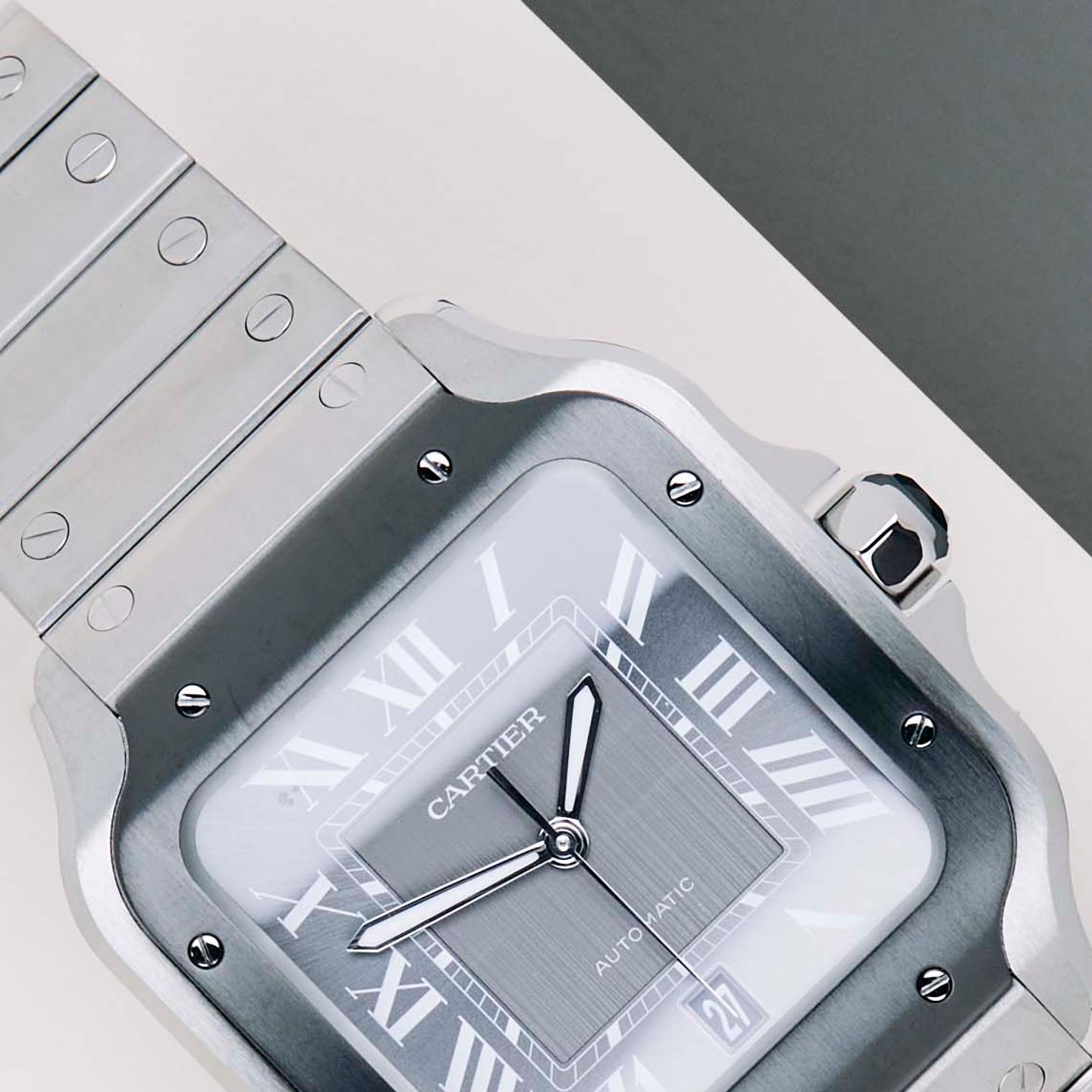 Cartier Santos WSSA0037 (2026) - Grey dial 40 mm Steel case (3/8)