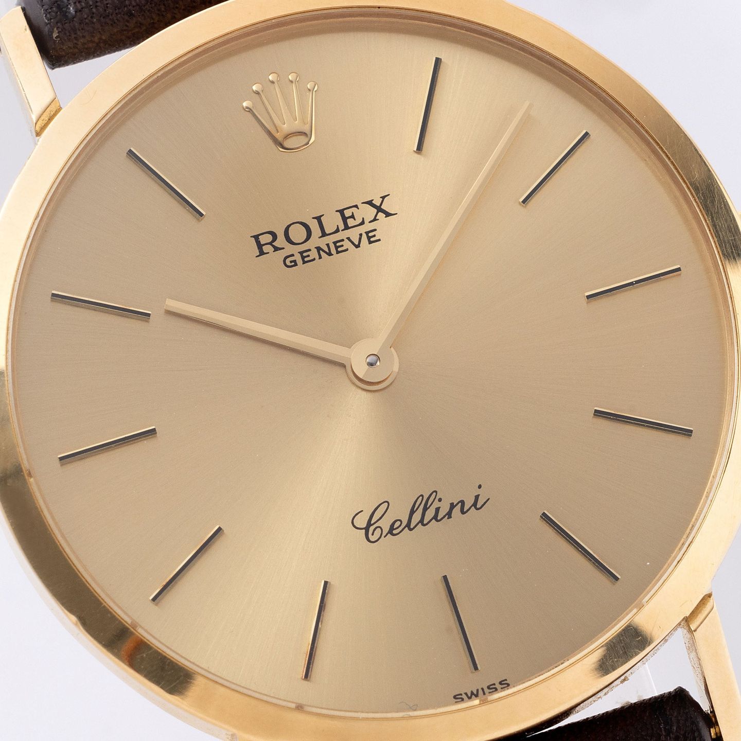 Rolex Cellini 4112 (1991) - Champagne dial 32 mm Yellow Gold case (4/7)