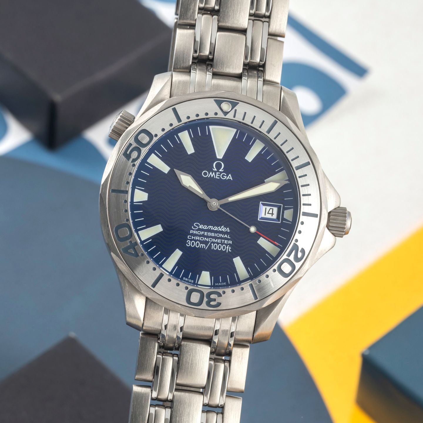 Omega Seamaster Diver 300 M 2231.80.00 (2003) - Blauw wijzerplaat 42mm Titanium (3/8)