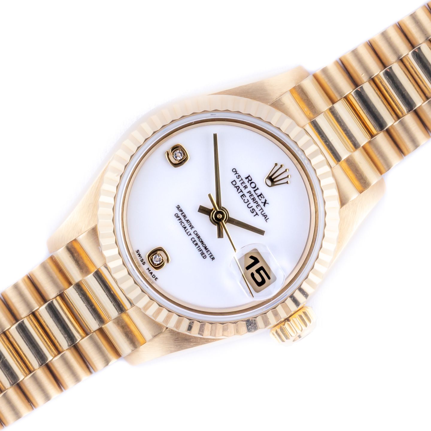 Rolex Lady-Datejust 79178 (1997) - White dial 26 mm Yellow Gold case (1/8)