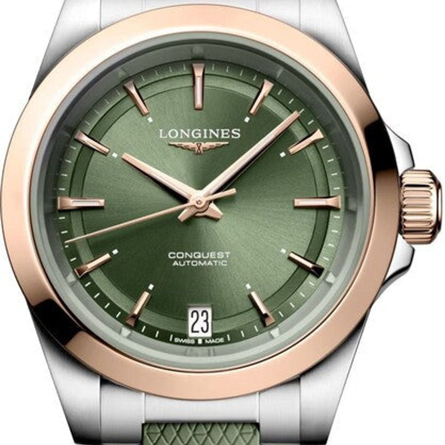 Longines Conquest L3.430.5.02.9 (2026) - Green dial 34 mm Gold/Steel case (1/1)