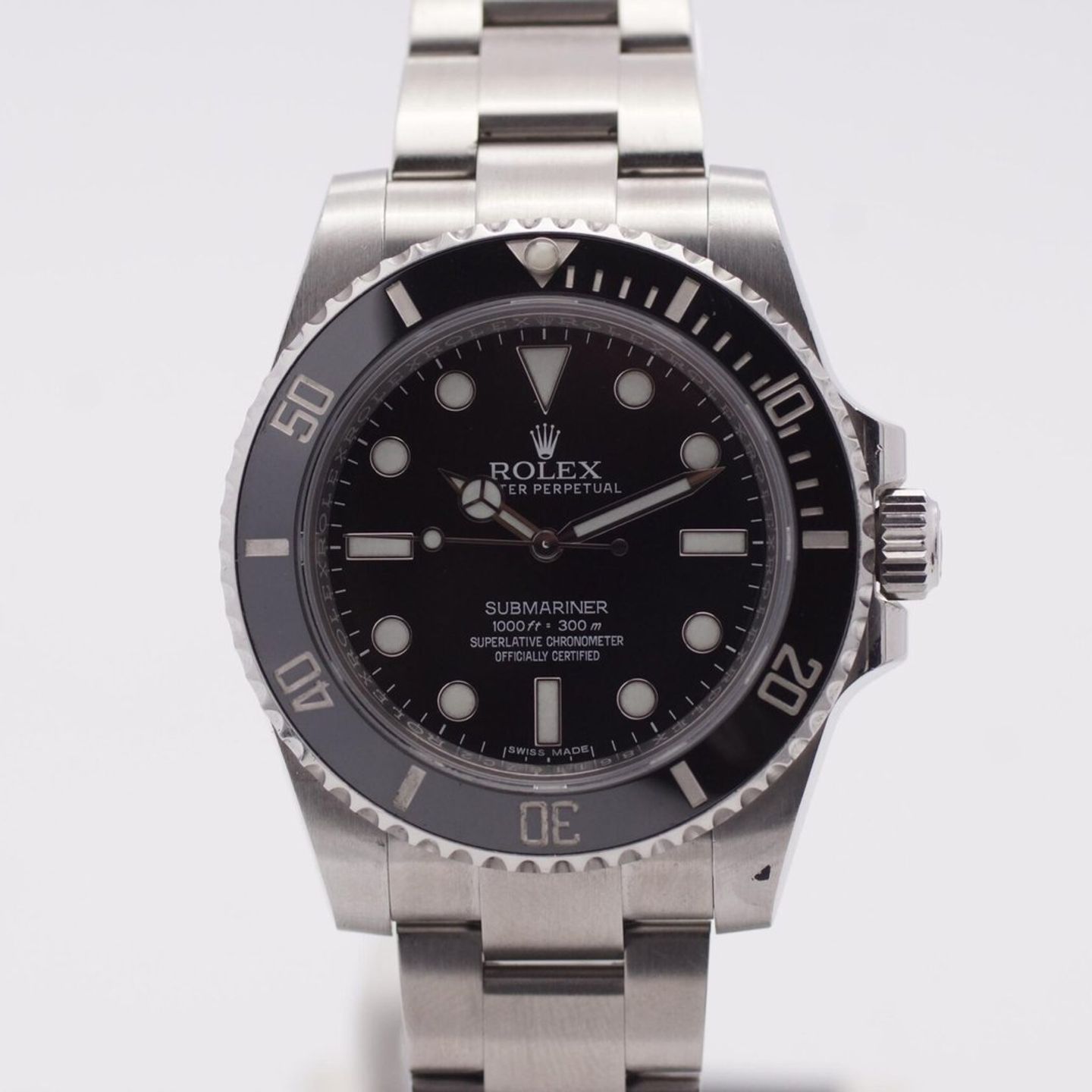 Rolex Submariner No Date 114060 (2012) - Zwart wijzerplaat 40mm Staal (3/8)