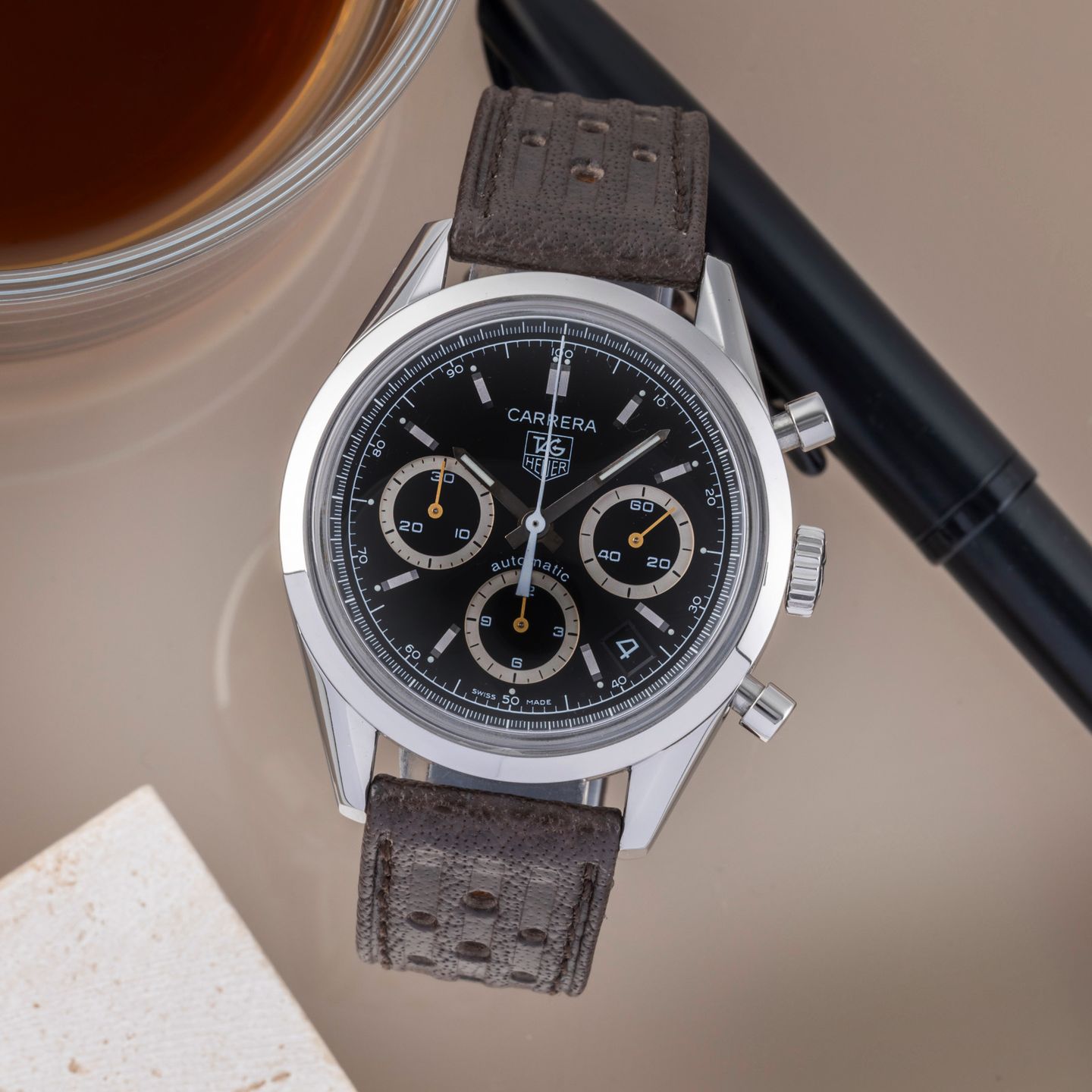 TAG Heuer Carrera Calibre 17 CV2111 (2005) - 43 mm Steel case (1/8)