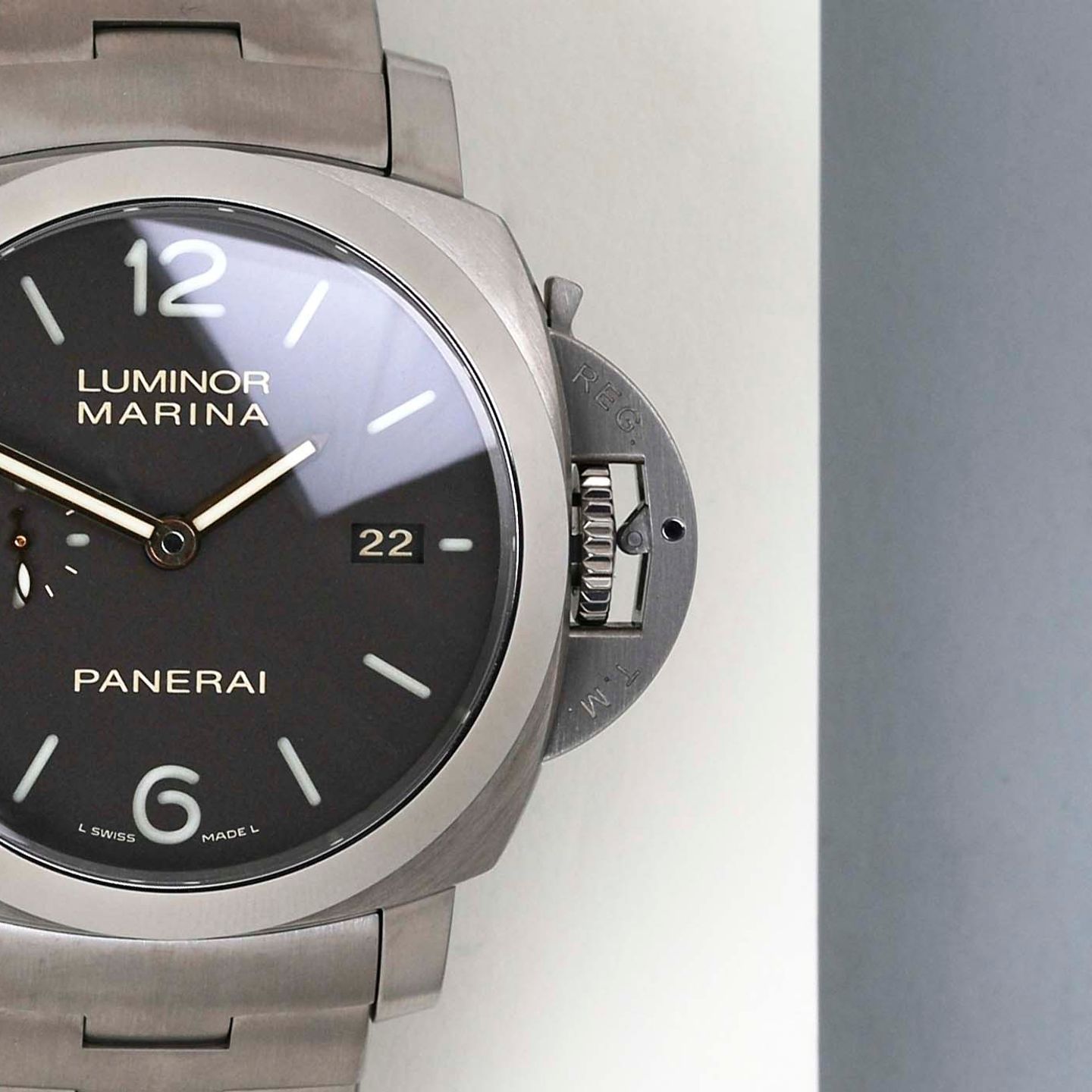 Panerai Luminor Marina 1950 3 Days Automatic PAM00352 (2017) - Bruin wijzerplaat 44mm Titanium (5/8)