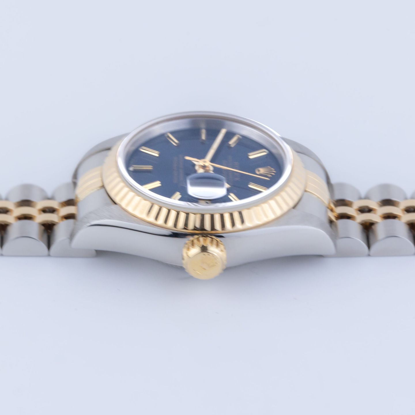Rolex Lady-Datejust 69173 (1990) - Blue dial 26 mm Gold/Steel case (6/8)
