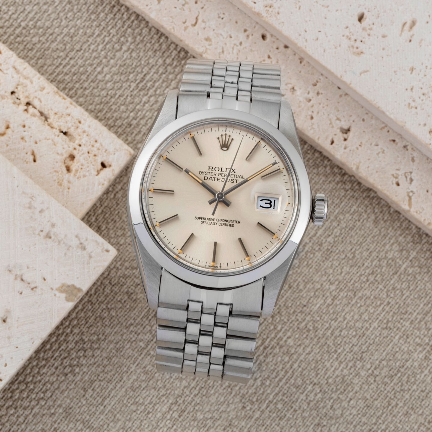 Rolex Datejust 36 16000 (1982) - Zilver wijzerplaat 36mm Staal (1/8)