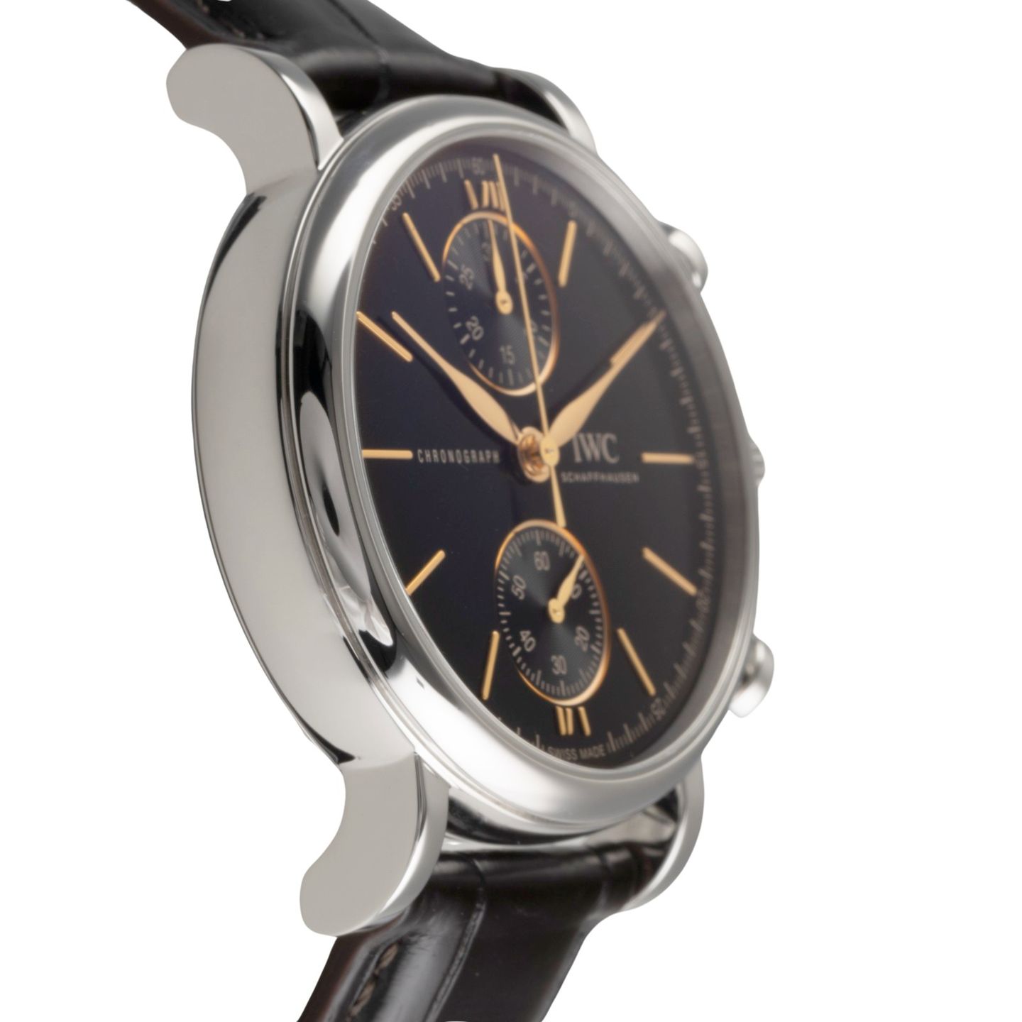 IWC Portofino Chronograph IW391404 (Unknown (random serial)) - Black dial 39 mm Steel case (7/8)