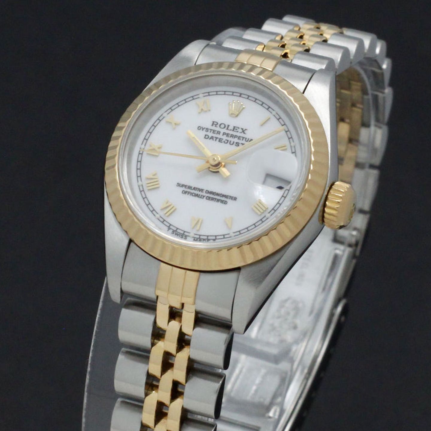 Rolex Lady-Datejust 69173 (1996) - White dial 26 mm Gold/Steel case (7/7)