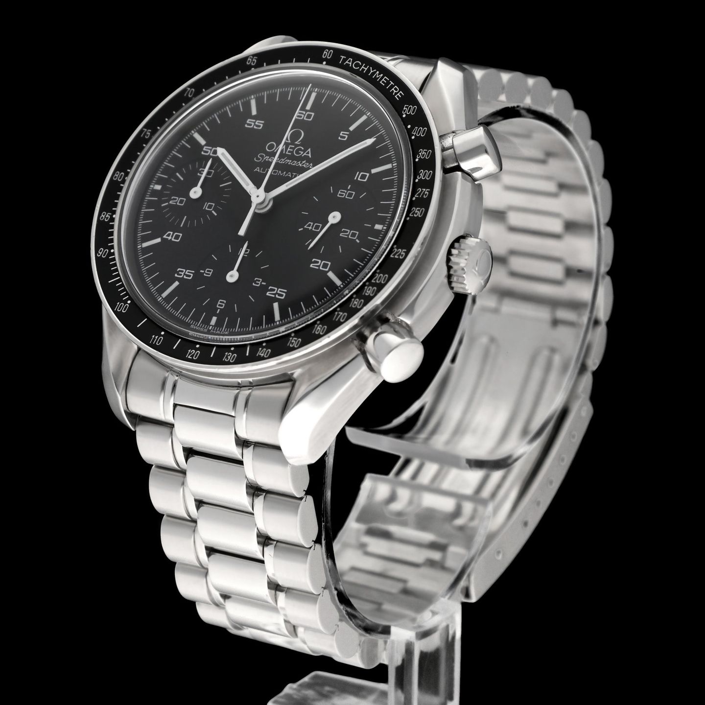 Omega Speedmaster Reduced 3510.50.00 (2003) - Zwart wijzerplaat 39mm Staal (5/8)