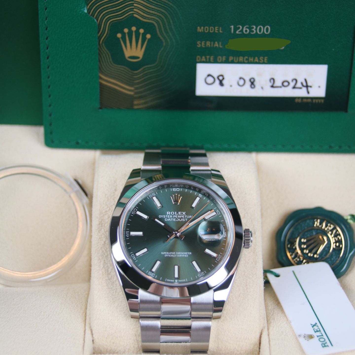 Rolex Datejust 41 126300 (2024) - Groen wijzerplaat 41mm Staal (7/7)