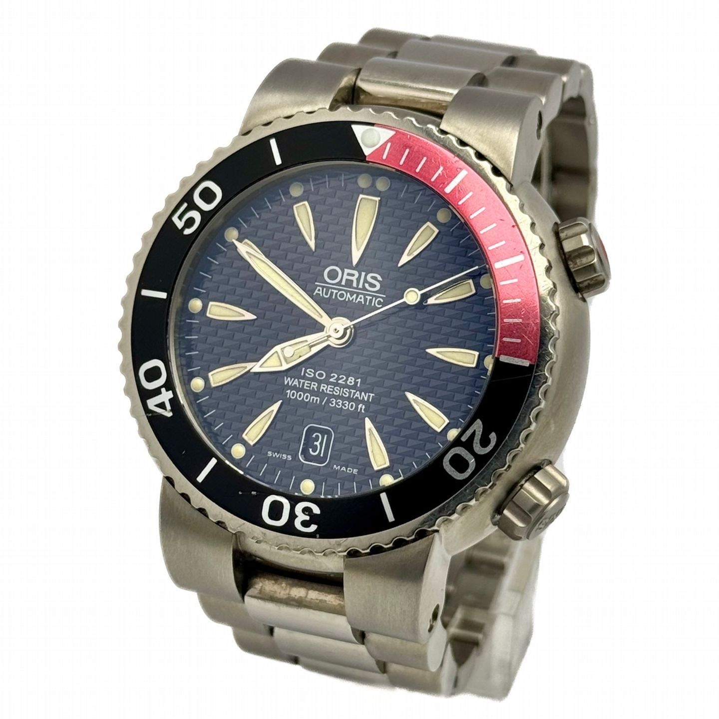 Oris Divers Titan 01 733 7541 7154-07 8 24 70PEB (2004) - Zwart wijzerplaat 44mm Titanium (1/10)