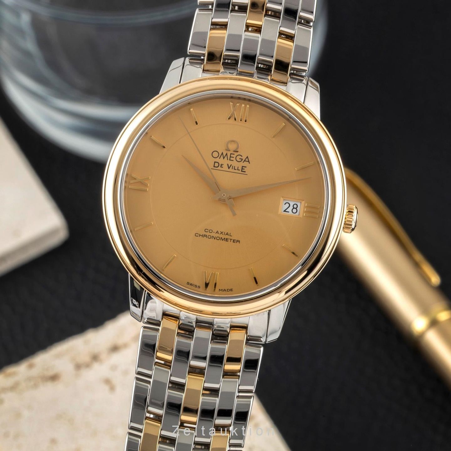 Omega De Ville Prestige 424.20.37.20.08.001 (2014) - Champagne dial 37 mm Steel case (1/8)
