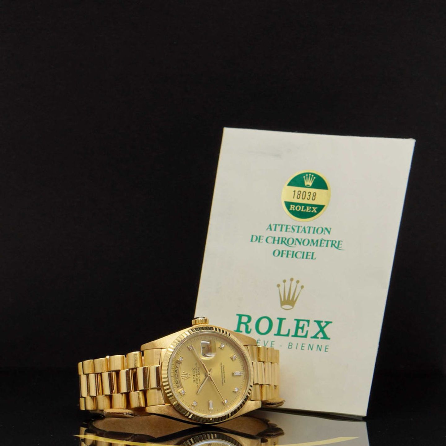 Rolex Day-Date 36 18038 (1982) - Gold dial 36 mm Yellow Gold case (2/7)
