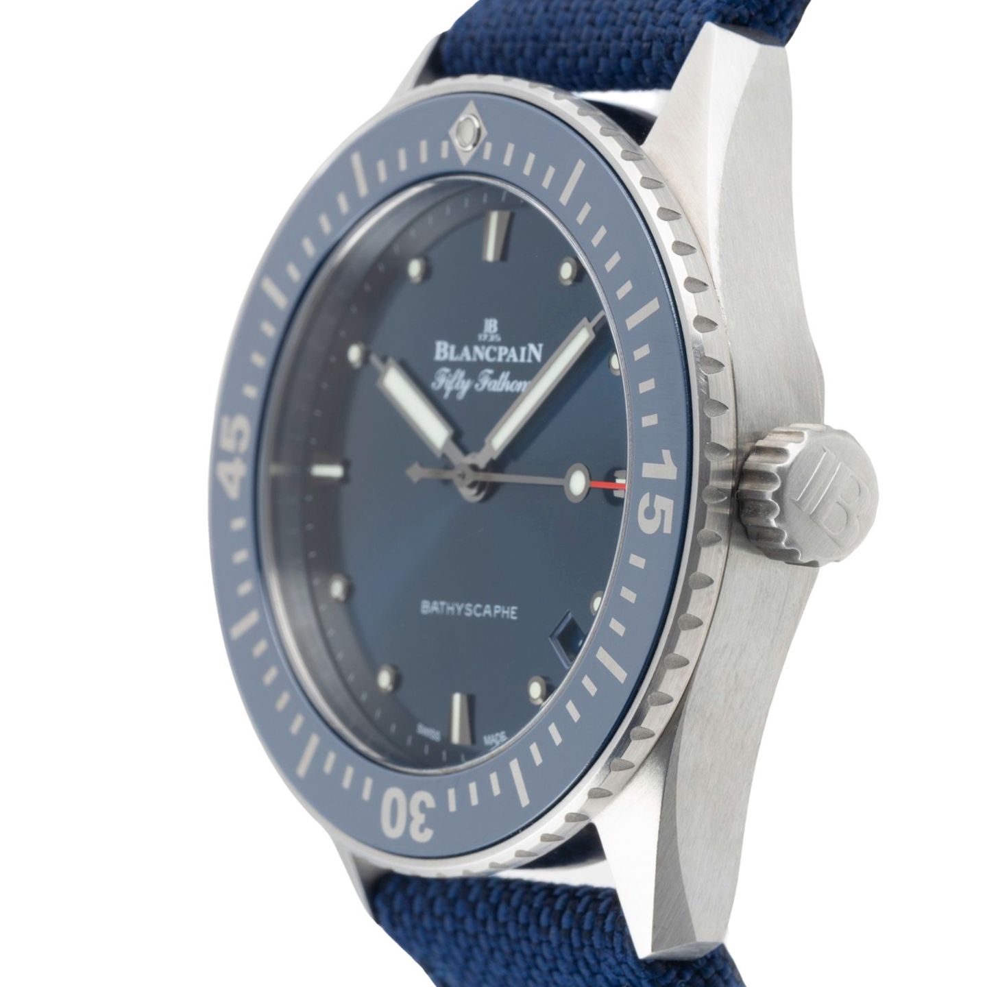 Blancpain Fifty Fathoms Bathyscaphe 5100-1140-052A (Unknown (random serial)) - Blue dial 39 mm Steel case (6/8)