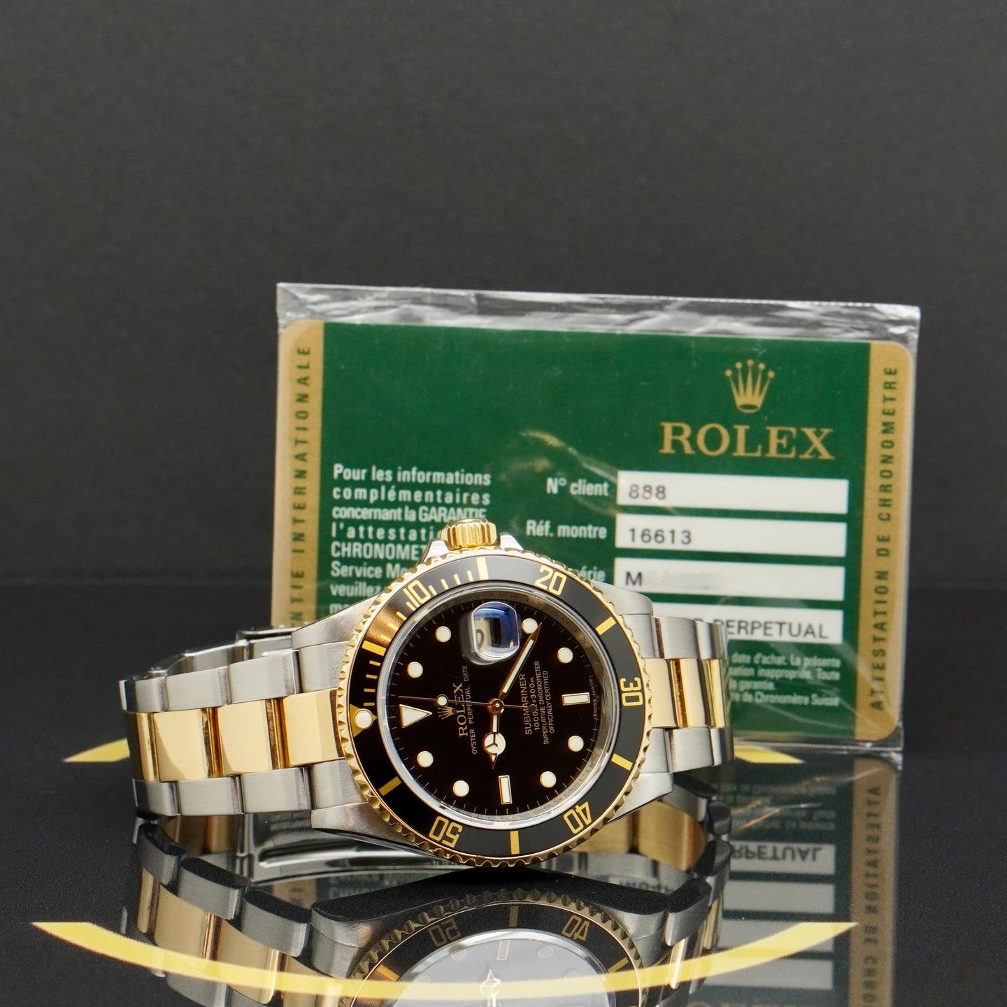 Rolex Submariner Date 16613 (2009) - Black dial 40 mm Gold/Steel case (5/7)