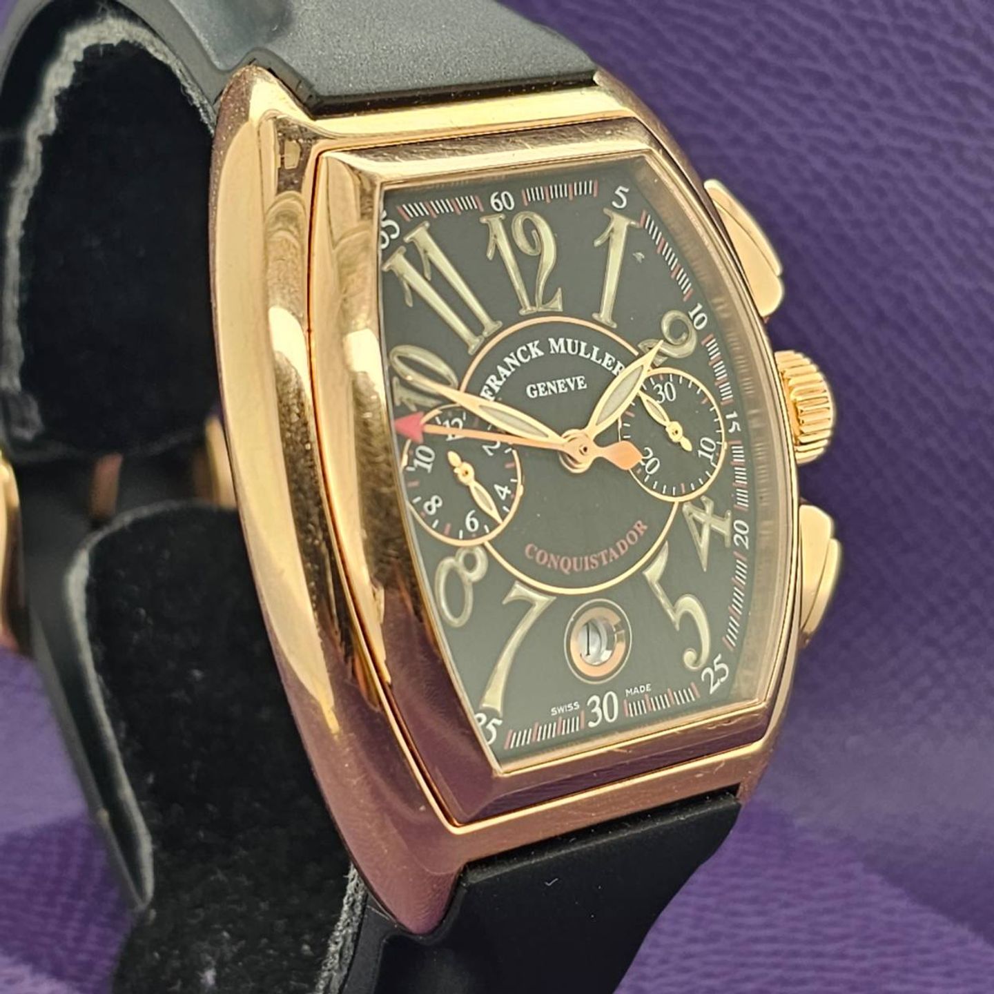 Franck Muller Conquistador 8000 CC CONQUISTADOR (2000) - Zwart wijzerplaat 34mm Geelgoud (2/5)