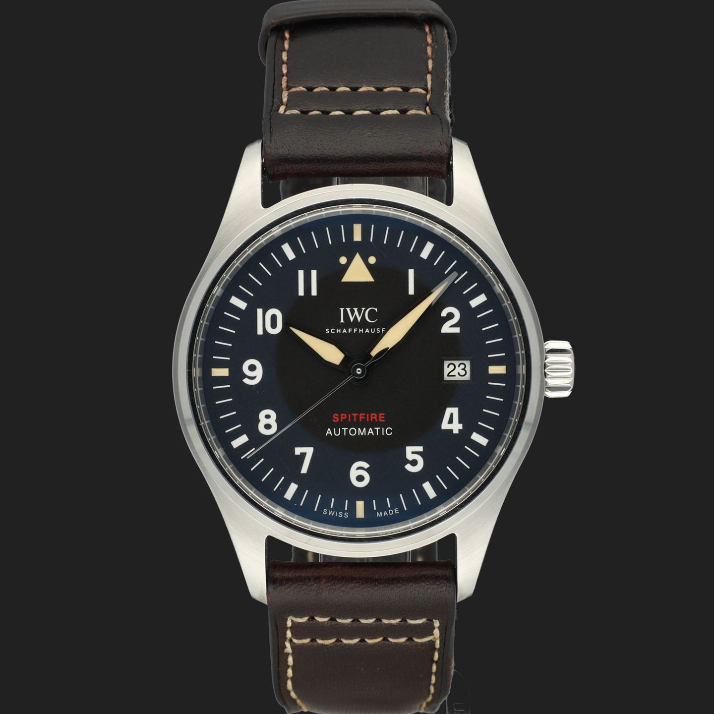 IWC Pilot IW326803 (2019) - Zwart wijzerplaat 39mm Staal (3/8)