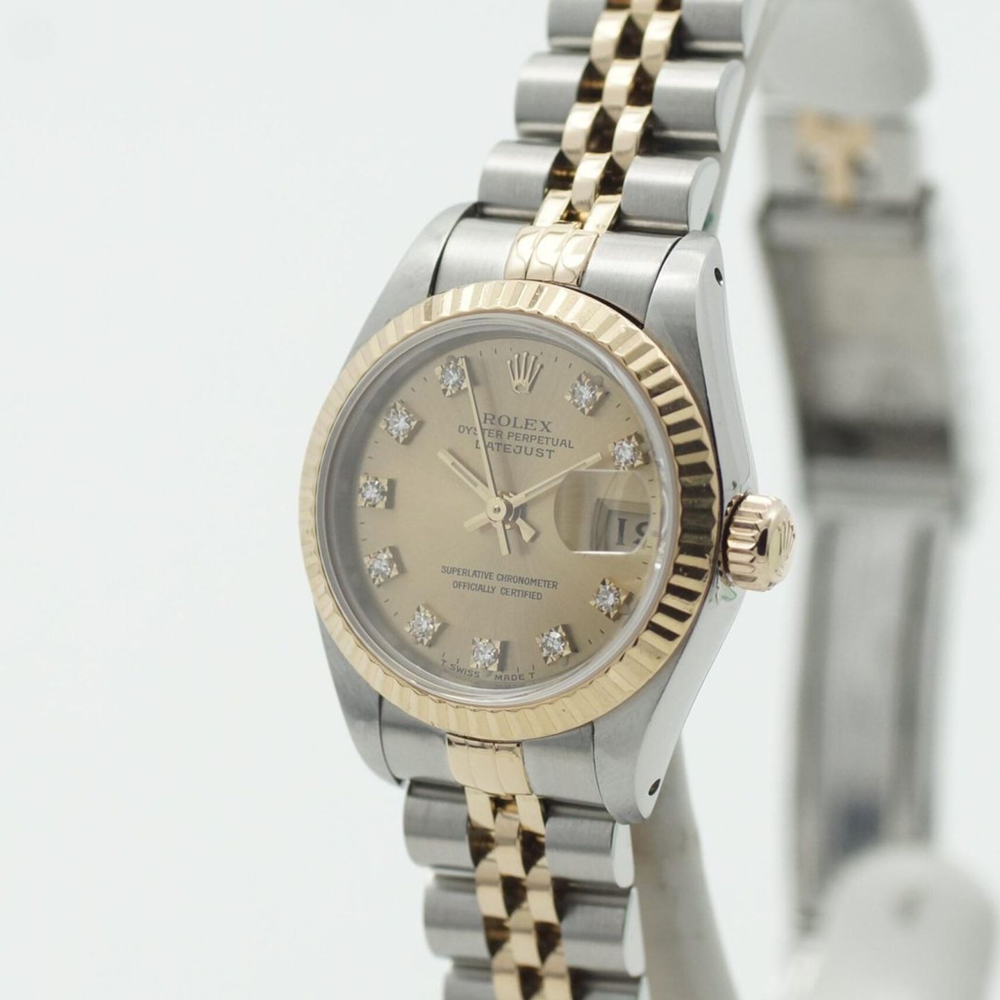 Rolex Lady-Datejust 69173 (1988) - Champagne dial 26 mm Gold/Steel case (4/8)