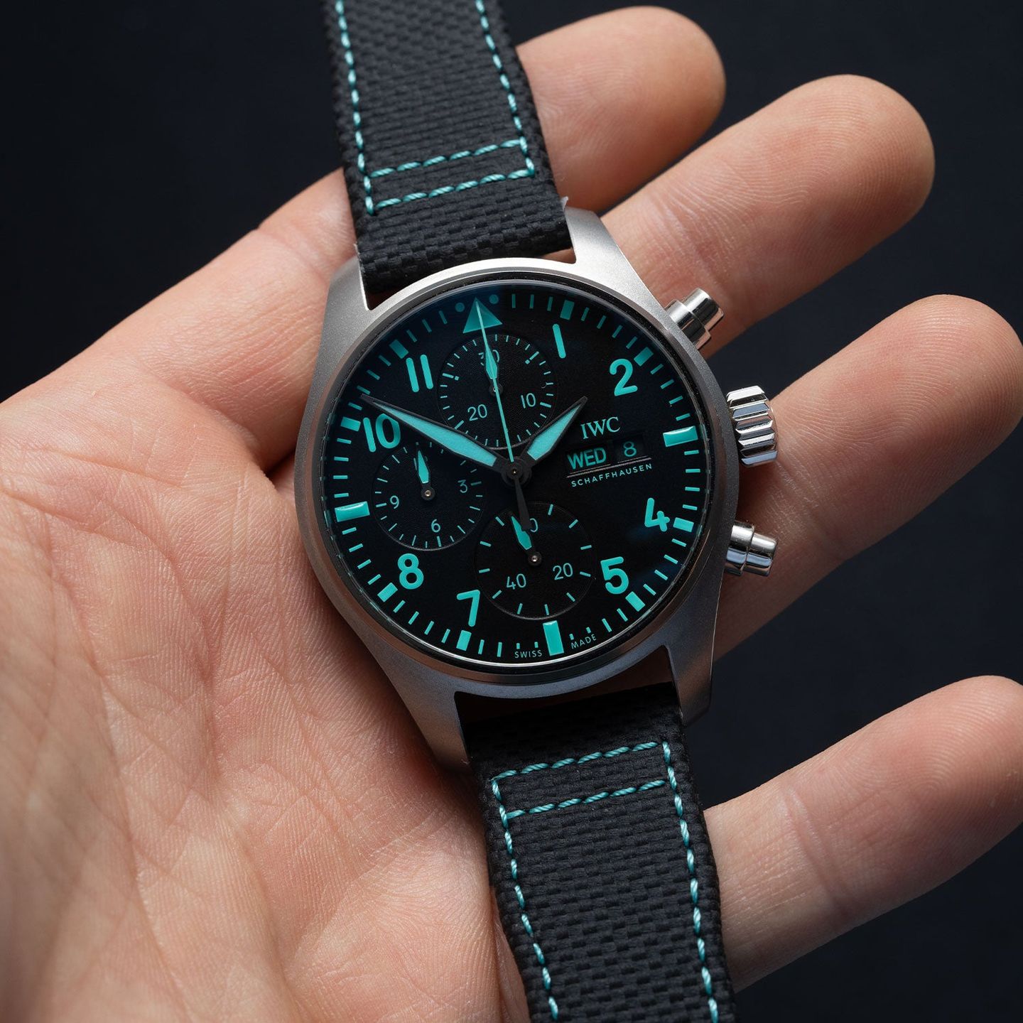 IWC Pilot Chronograph IW388108 (2022) - Zwart wijzerplaat 41mm Titanium (5/6)
