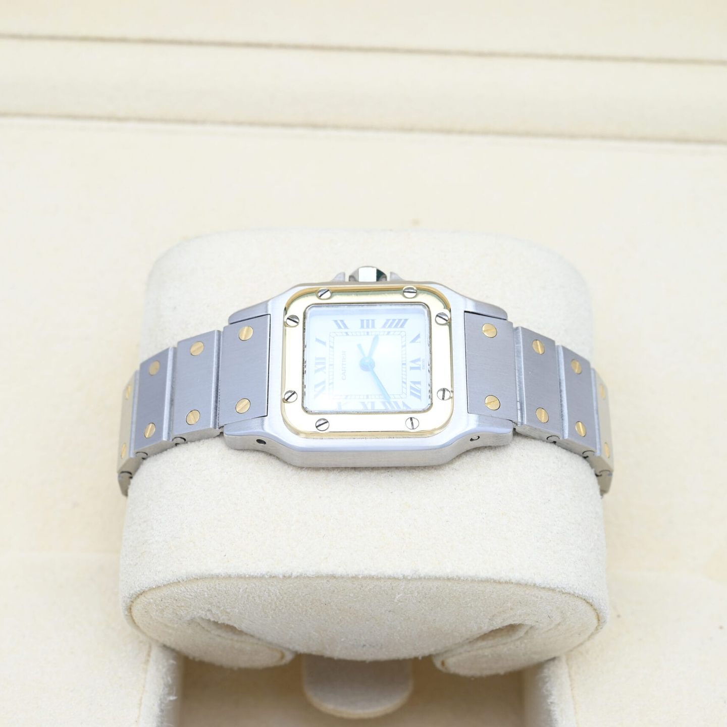 Cartier Santos 0902 (Unknown (random serial)) - White dial 24 mm Gold/Steel case (3/8)