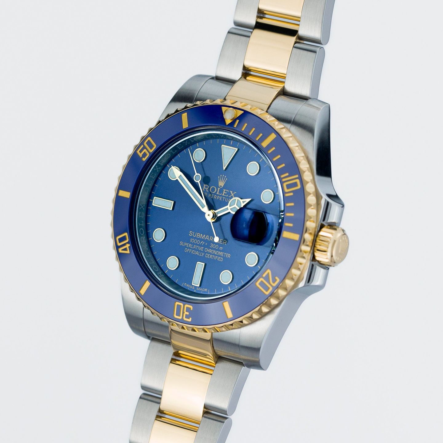 Rolex Submariner Date 116613LB (2016) - Blauw wijzerplaat 40mm Goud/Staal (3/7)