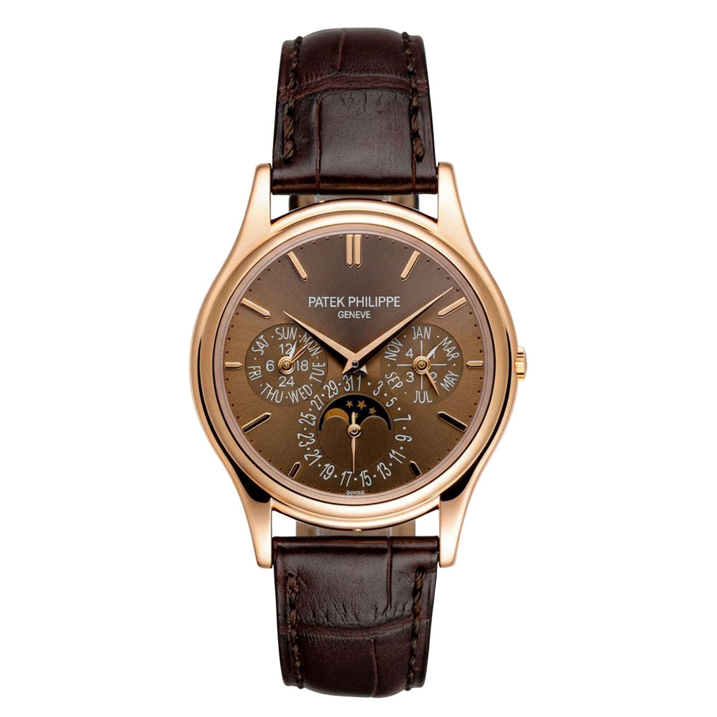 Patek Philippe Perpetual Calendar 5140R-001 (2016) - Bruin wijzerplaat 37mm Roségoud (1/3)