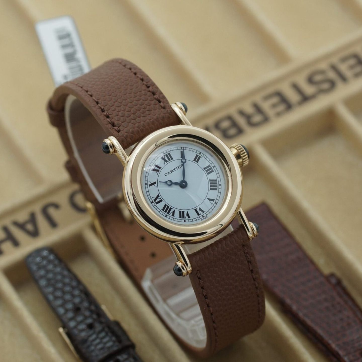 Cartier Diabolo 1440 (1995) - White dial 27 mm Yellow Gold case (1/8)