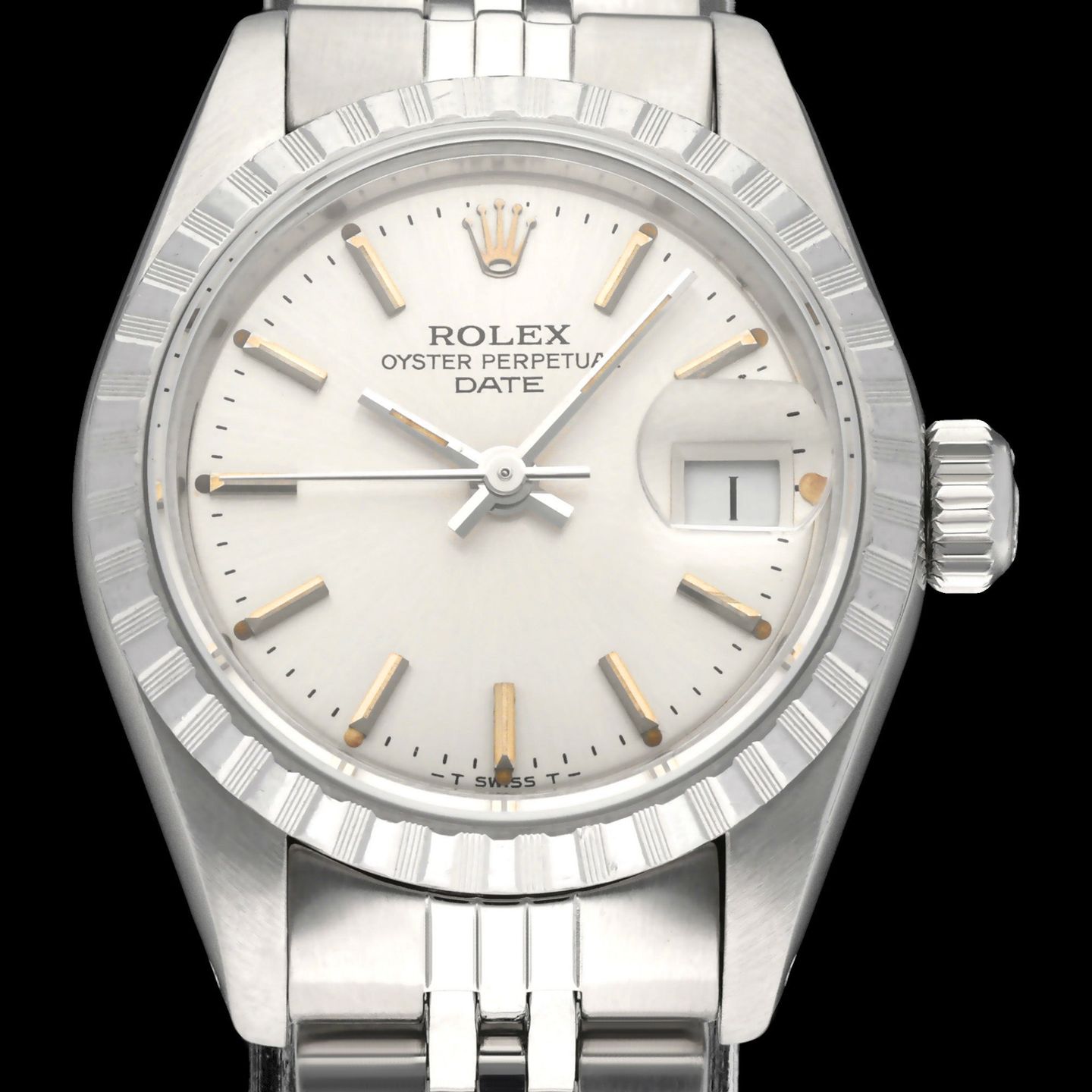 Rolex Oyster Perpetual Lady Date 69240 (1984) - Zilver wijzerplaat 26mm Staal (1/8)