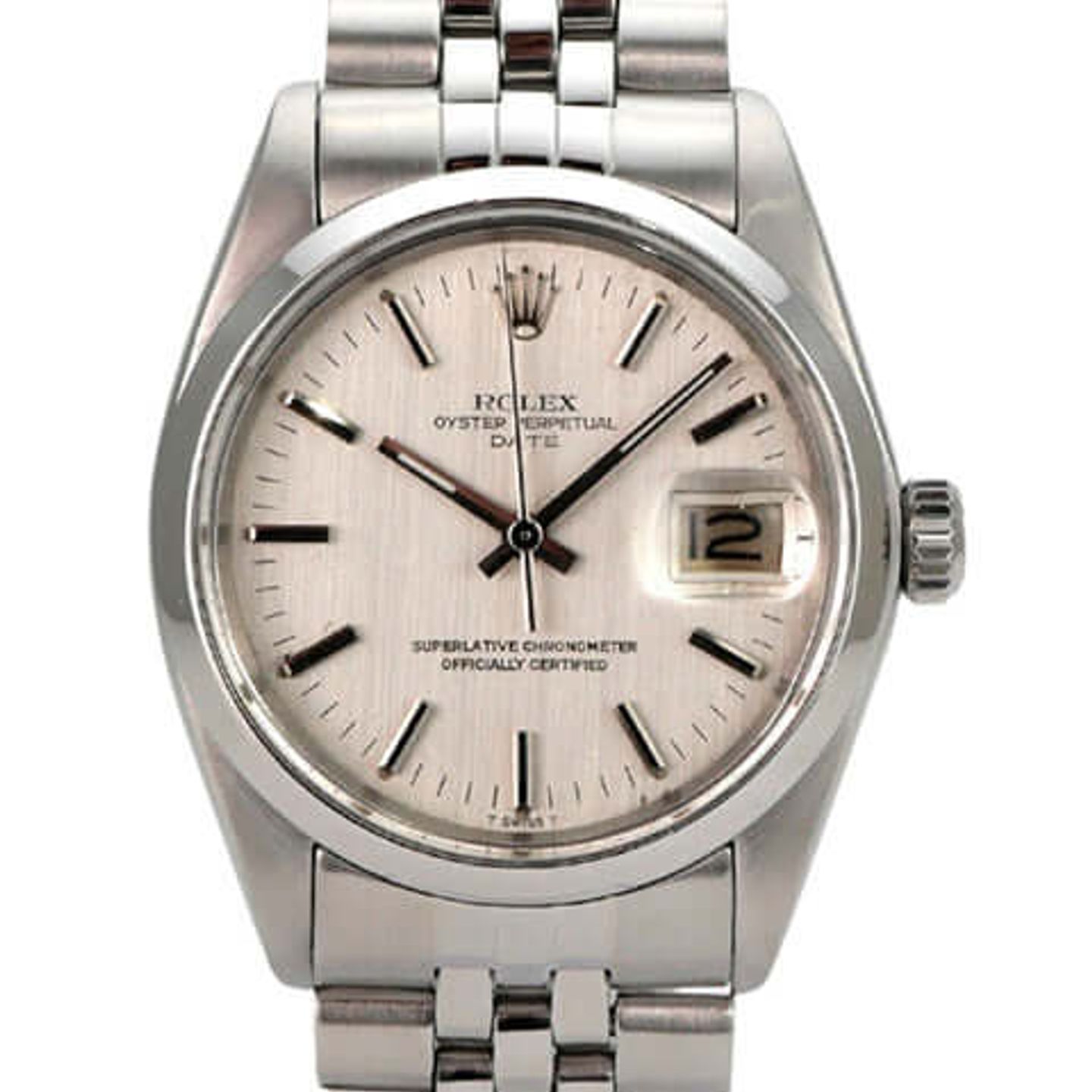 Rolex Oyster Perpetual Date 115200 (1973) - 34mm Staal (1/8)