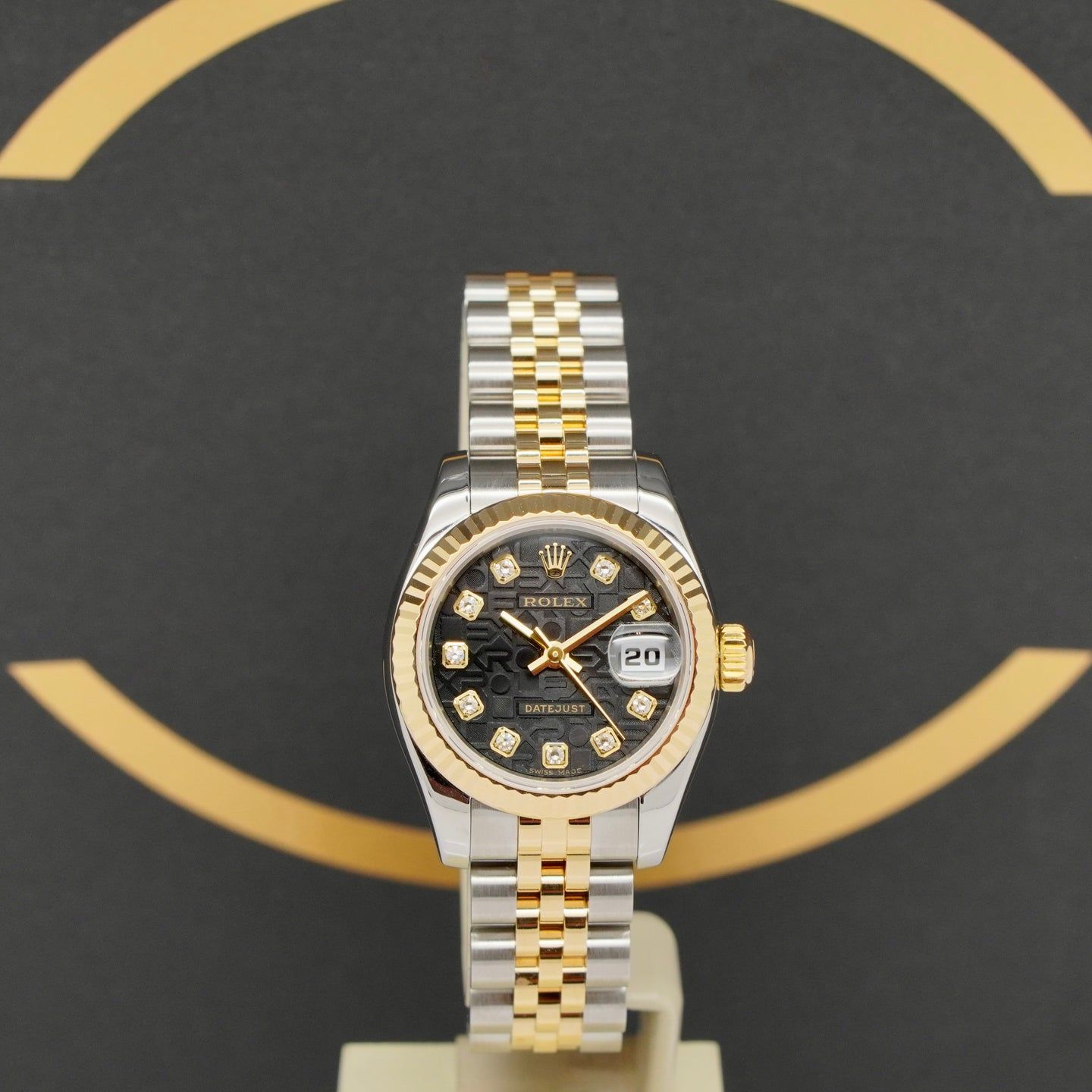 Rolex Lady-Datejust 179173 (2005) - Zwart wijzerplaat 26mm Goud/Staal (1/7)