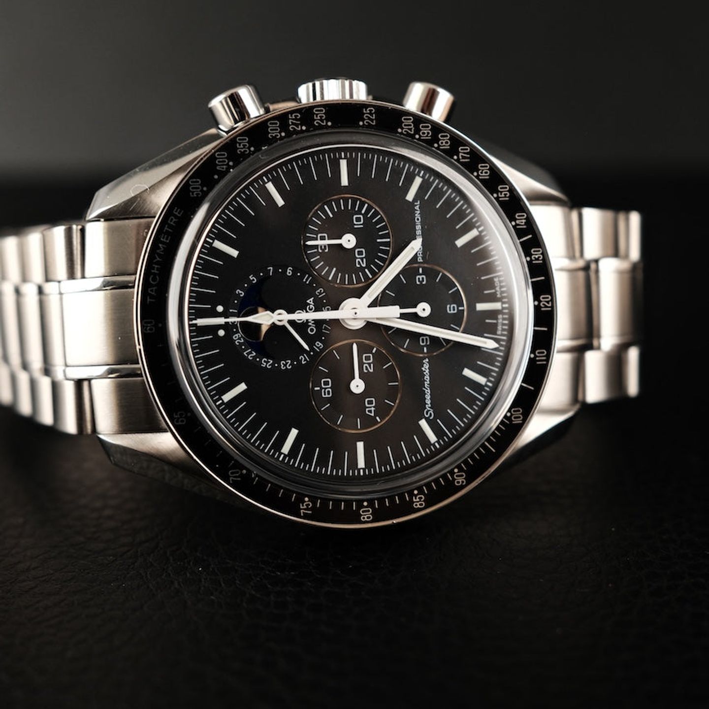 Omega Speedmaster Professional Moonwatch Moonphase 3576.50.00 (2011) - Zwart wijzerplaat 42mm Staal (1/8)