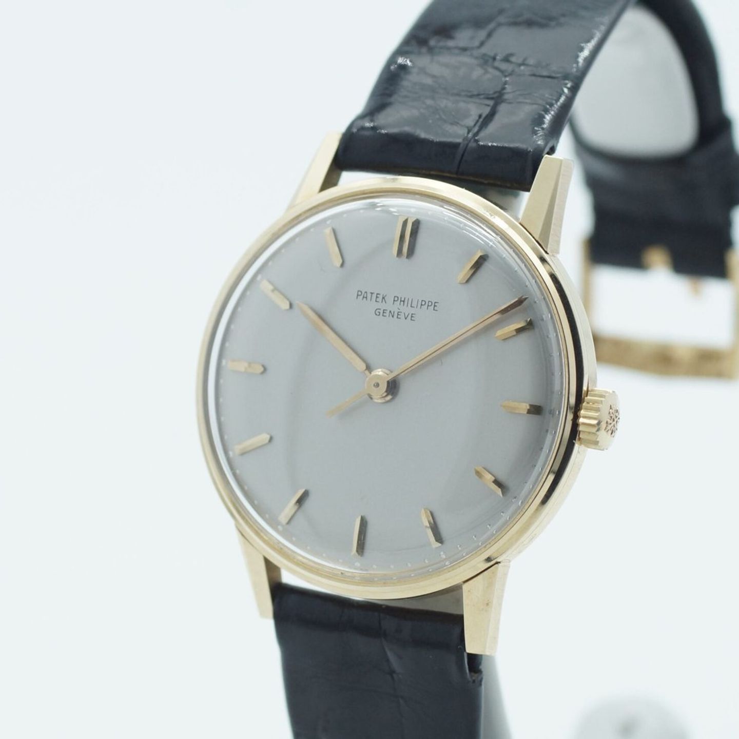 Patek Philippe Calatrava 3411 (1968) - Silver dial 36 mm Yellow Gold case (5/8)